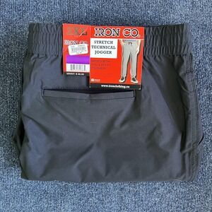 Iron Co. Pants Mens 2XL Black Stretch Technical Jogger Elastic Waist Pockets